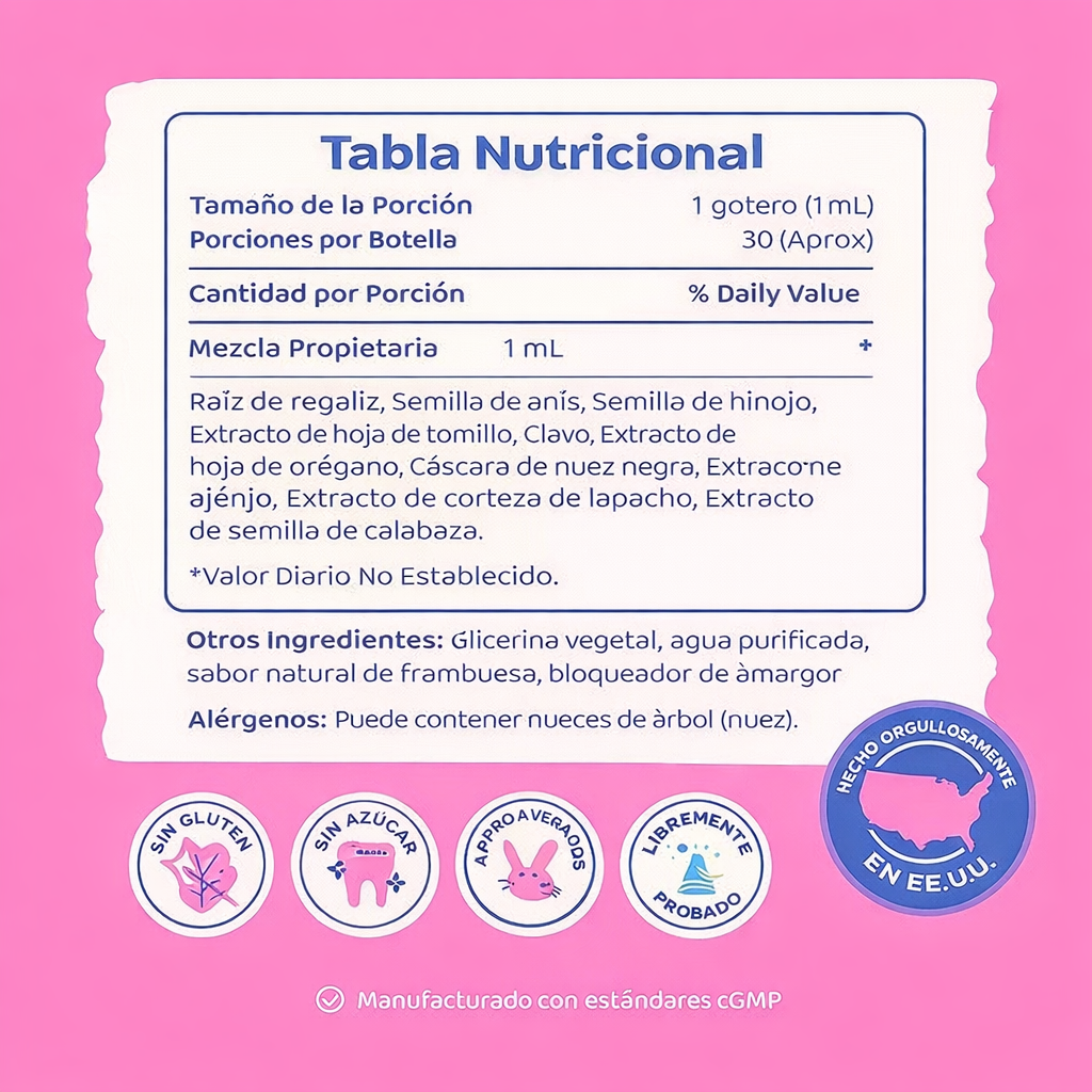 PARA PATROL - GOTAS HERBALES PARA LIMPIEZA INTESTINAL PARA NIÑOS