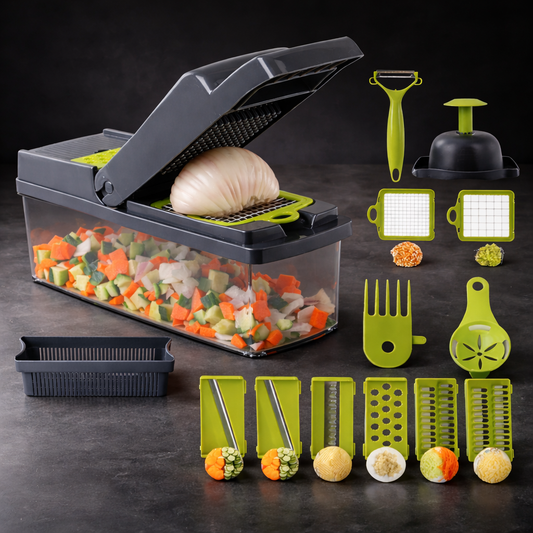 Picadora de Verduras y Vegetales con Múltiples Funciones y Recipiente