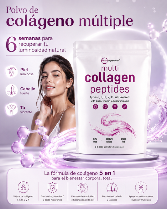 Polvo de colágeno múltiple 6 semanas para recuperar tu luminosidad natural