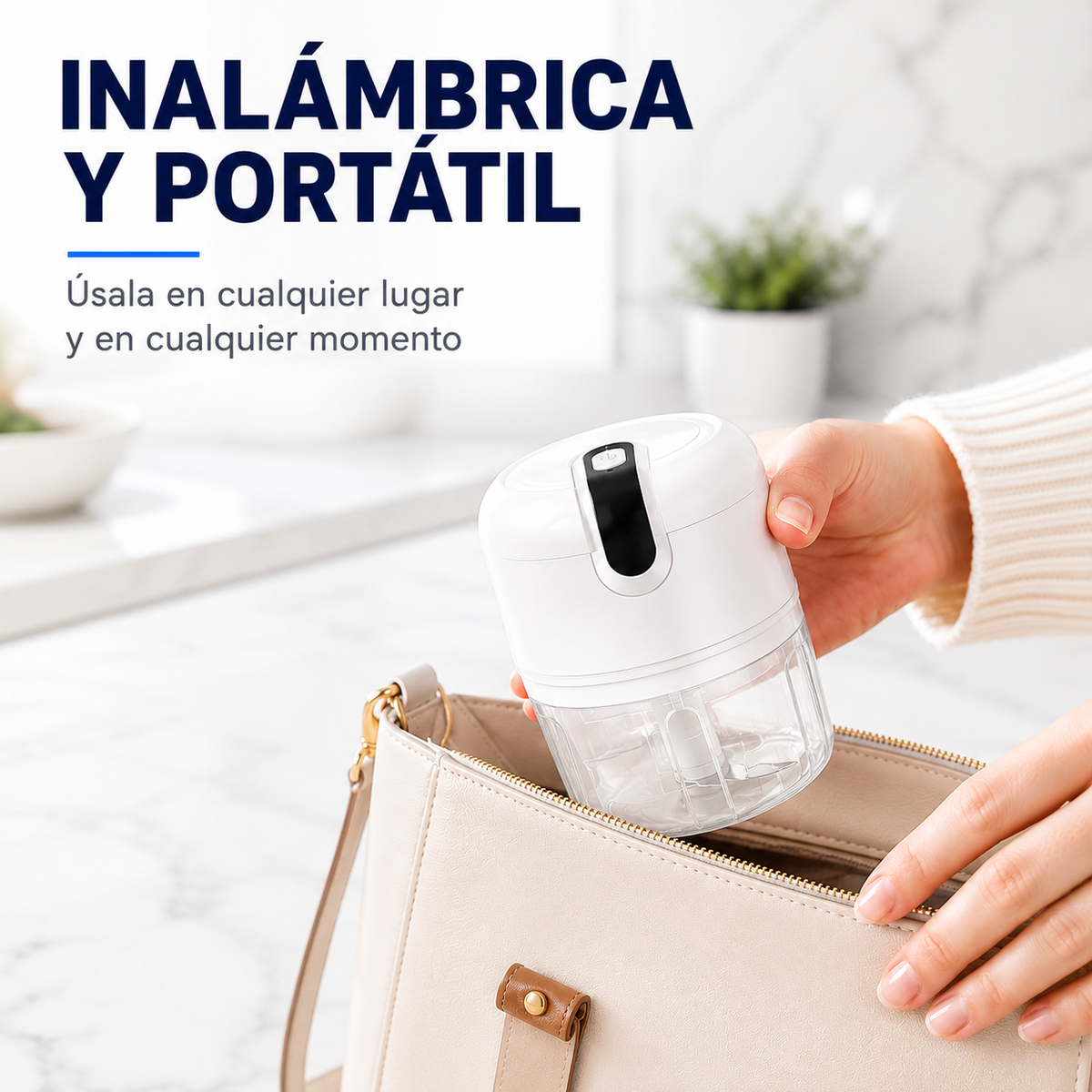 Mini Picadora Eléctrica de Alimentos Eficiente e Inalámbrica