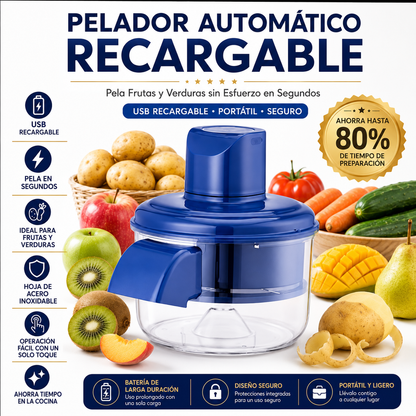 Pelador Eléctrico Transparente para Frutas y Verduras – Rápido, Seguro y Sin Esfuerzo ⚡