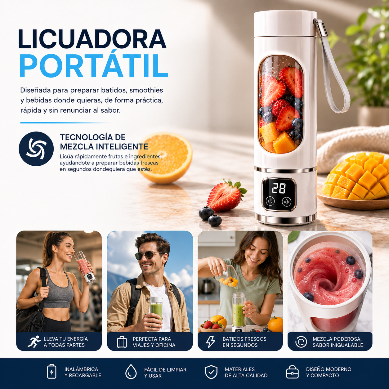 LICUADORA CUP PORTATIL DIGITAL BLENDER