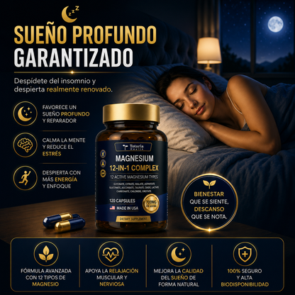 MAGNESIUM 12 EN 1 COMPLEX: 2 Formas de Magnesio. Una Cápsula. Resultados Completos.