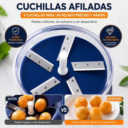 Pelador Eléctrico Transparente para Frutas y Verduras – Rápido, Seguro y Sin Esfuerzo ⚡